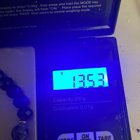 8” stackable stretch bracelet w/9 gray marble 12 black beads & gold beads each - Picture 9 of 9